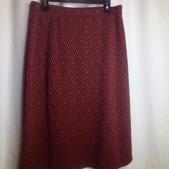 Southern Lady Petite Skirt PS Pull On Stretch Pattern Red Black - Picture 5 of 14